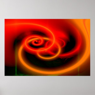 Red Abstract Digital Art Print - Art Posters