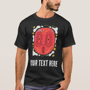 Red Abstract Face Graphic T-Shirt