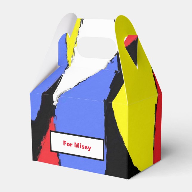 Red Abstract Favour Box (Back Side)