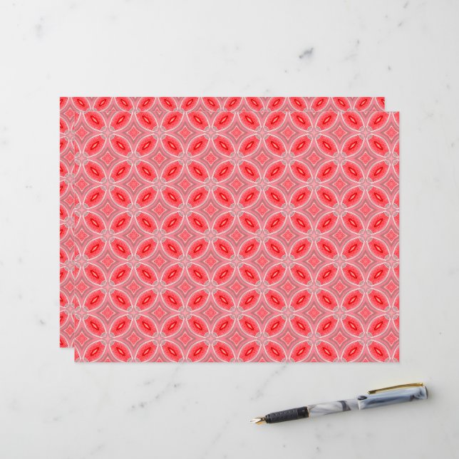 Red Abstract Flower Forms (Front/Back In Situ)