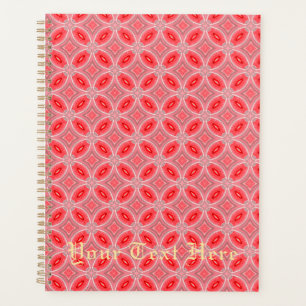 Red Abstract Flower Forms Planner