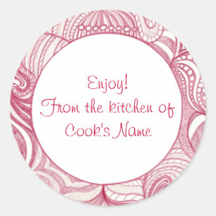 Red Abstract From the Kitchen of Lid Stickers