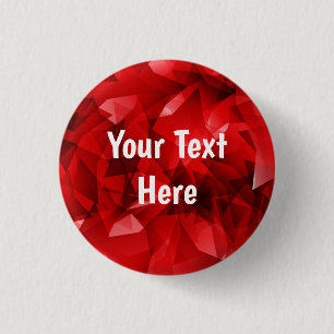 Red Abstract Geometric Crystal Background 3 Cm Round Badge