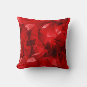 Red Abstract Geometric Crystal Background Cushion