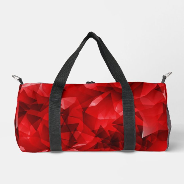 Red Abstract Geometric Crystal Background Duffle Bag (Front)