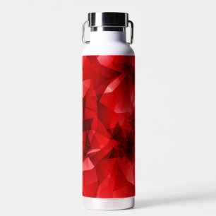 Red Abstract Geometric Crystal Background Water Bottle