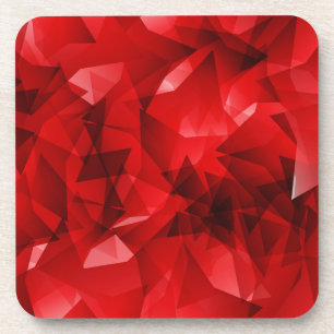 Red Abstract Geometric Design-51083 Coaster
