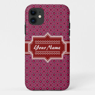 Red Abstract Geometric Pattern Personalised iPhone 11 Case
