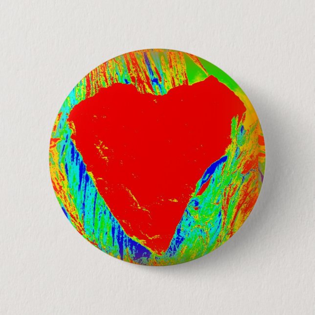 red abstract heart button (Front)