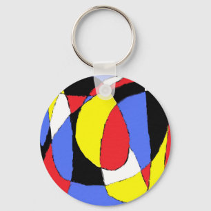 Red Abstract Key Ring