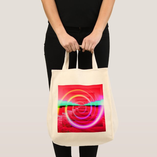 Red Abstract Large Tote Bag (Front (Product))