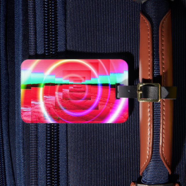 Red Abstract Luggage Tag (Front Insitu 4)