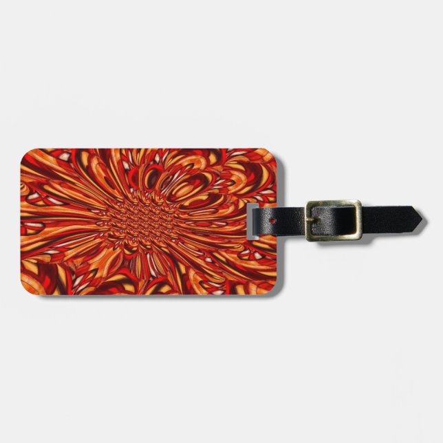 Red Abstract Luggage Tag (Front Horizontal)