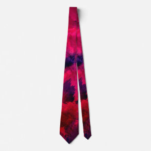 Red Abstract Painting Pattern Tie