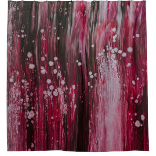 Red abstract painting shower curtain