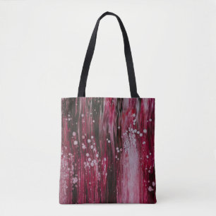Red abstract painting tote bag