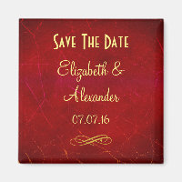 Red Abstract Save the date reminder