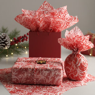 Red Abstract Snowflake Pattern#10 ID1009 Tissue Paper