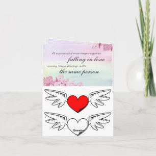 Red Abstract Symbol Thank You Card