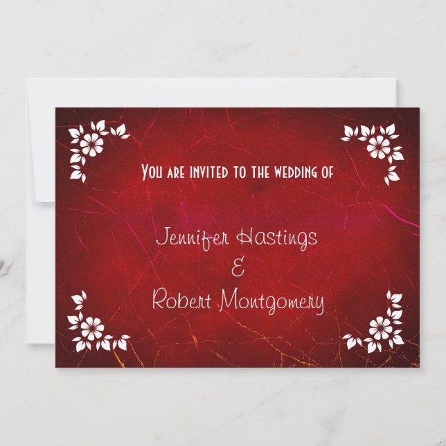 Red Abstract Texture Casual Wedding Invitation (Front)