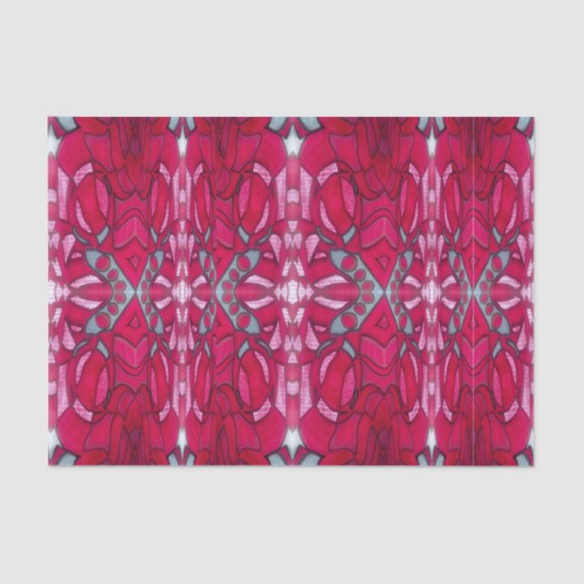 Red abstract  tissue paper (Front)