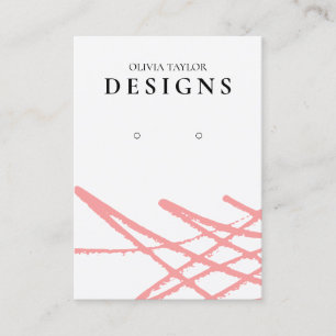 Red Abstract Watercolor Earring Display Card