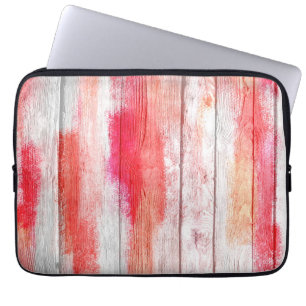 Red Abstract Wood Laptop Sleeve