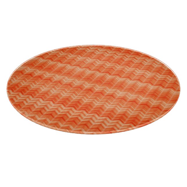 Red abstract zigzag textile pattern cutting board (Corner)