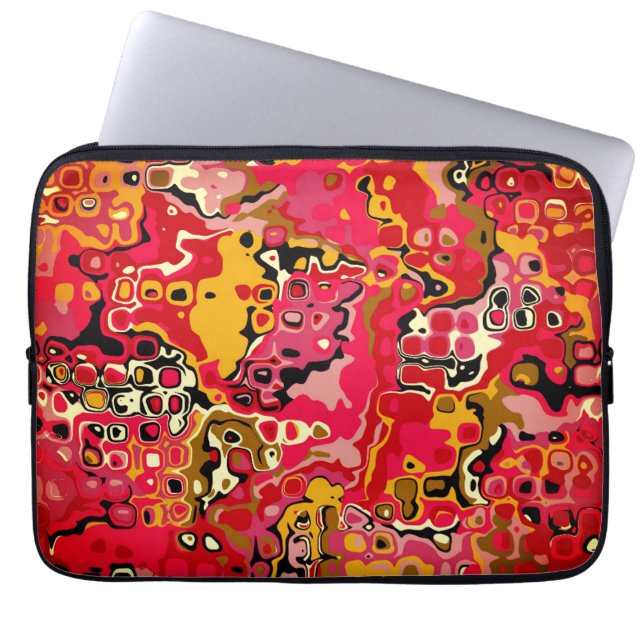 Red ABSTRACTION - Mosaic Laptop Sleeve (Front)