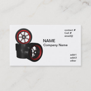 red accent car rims business card