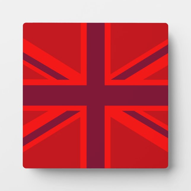 Red Accent Union Jack Design Plaque (Front)