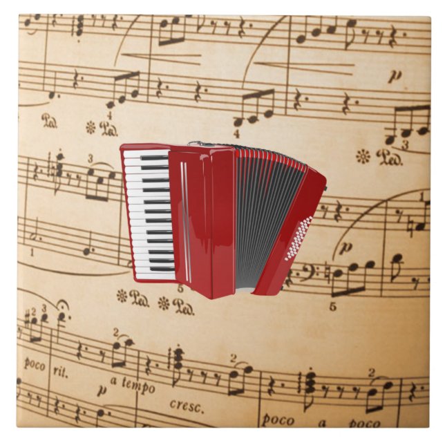 Red Accordion Ceramic Tile (Front)