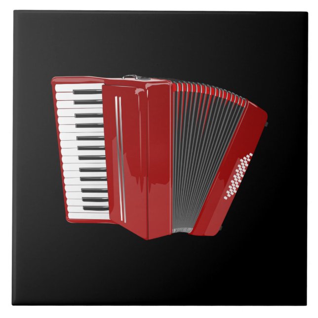 Red Accordion Ceramic Tile (Front)