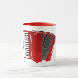 RED ACCORDION ILLUSTRATION MUG