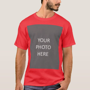 Red Add Your Image Photo Picture Logo T-Shirt