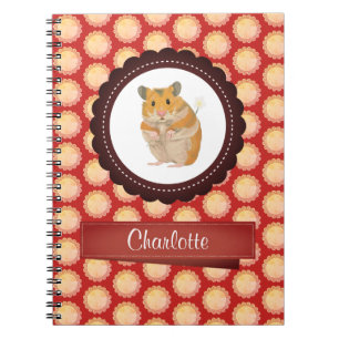 Red Add Your Name Hamster Notebook