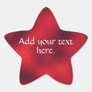 Red Add Your Own Text Star Sticker