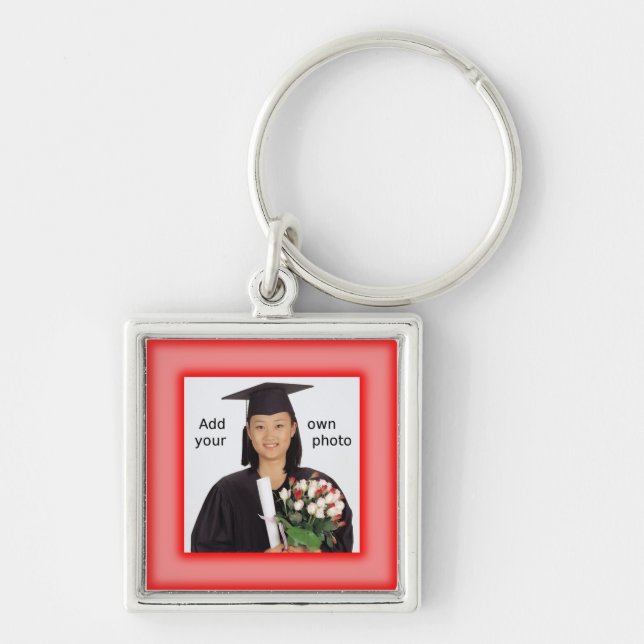 Red Add your Photo Key Ring (Front)