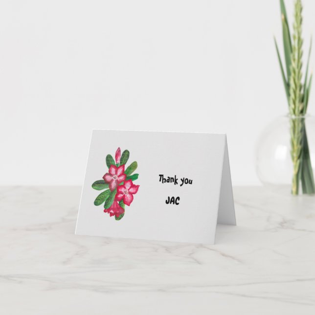 red adenium thank you card (Front)