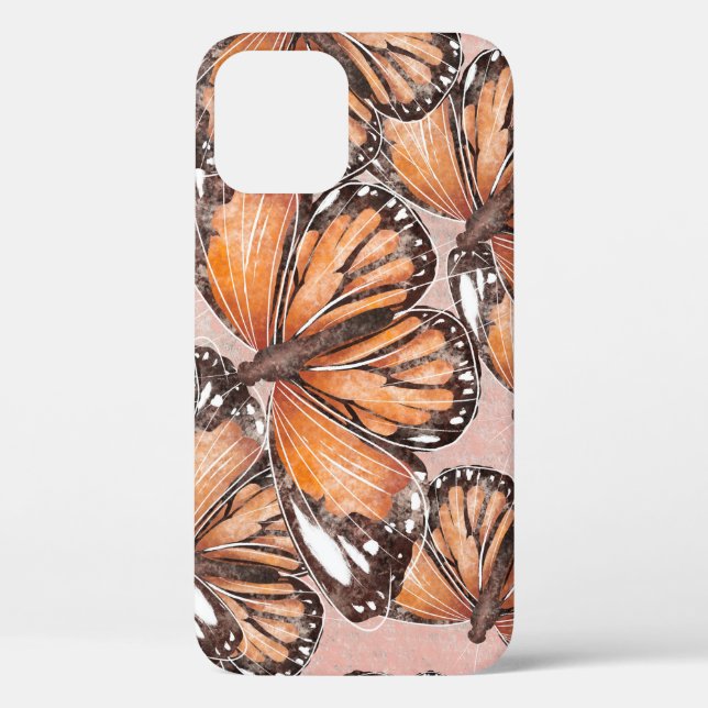Red Admiral Butterflies Pink Background Case-Mate iPhone Case (Back)