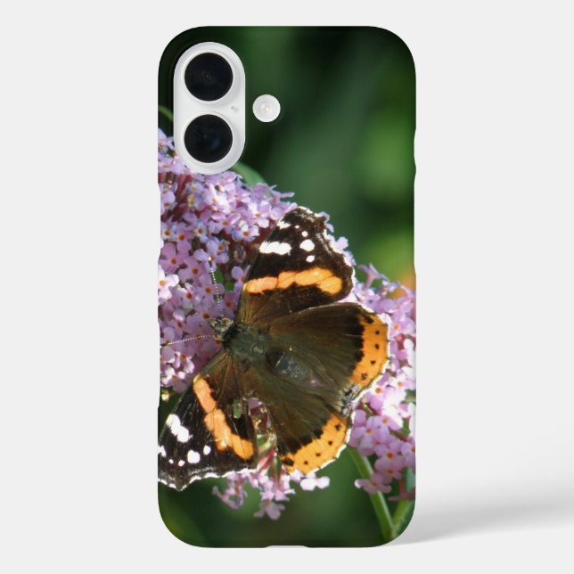 Red Admiral Butterfly and Buddleia Case-Mate iPhone Case (Back)