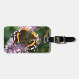 Red Admiral Butterfly and Buddleia Custom Luggage Tag