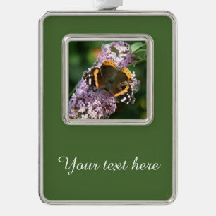 Red Admiral Butterfly and Buddleia Custom Ornament