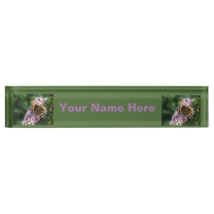 Red Admiral Butterfly and Buddleia Nameplate