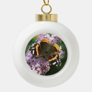 Red Admiral Butterfly and Buddleia Ornament