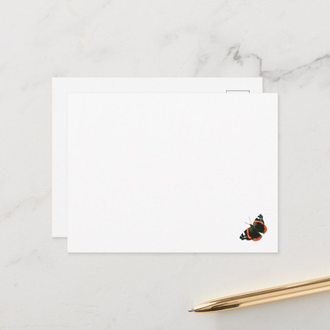 Red Admiral Butterfly Card (Front/Back In Situ)