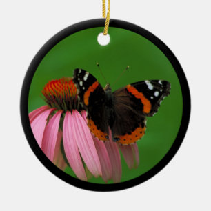Red Admiral Butterfly Ceramic Ornament