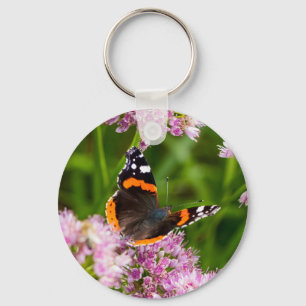 Red Admiral Butterfly Key Ring