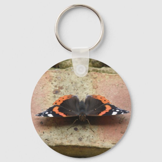 Red Admiral Butterfly Keychain (Front)