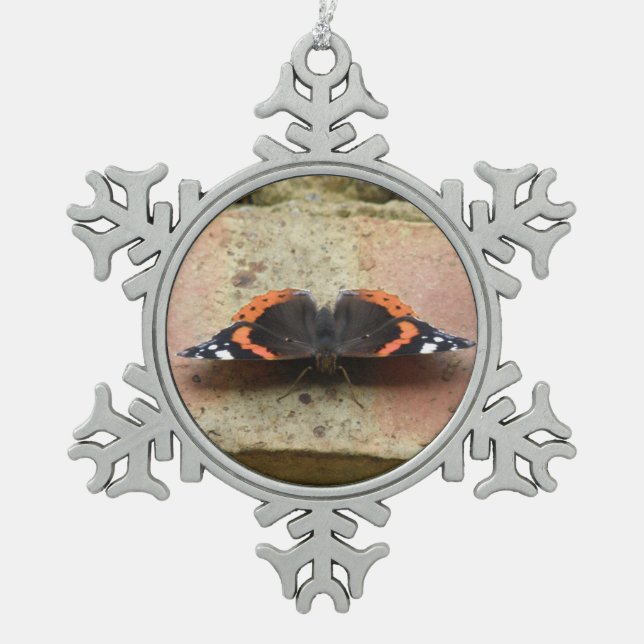 Red Admiral Butterfly Ornament (Front)